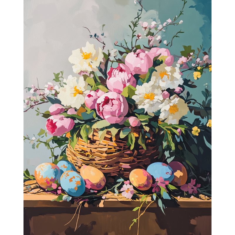 Schilder Op Nummers - Paasbloemen