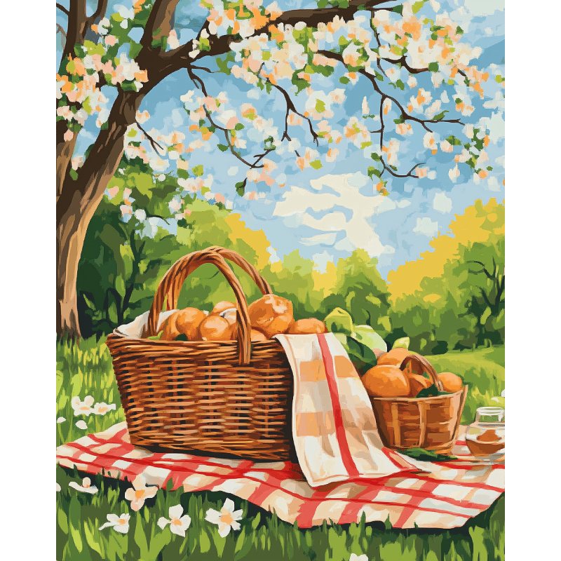 Schilder Op Nummers - Picknickmandje