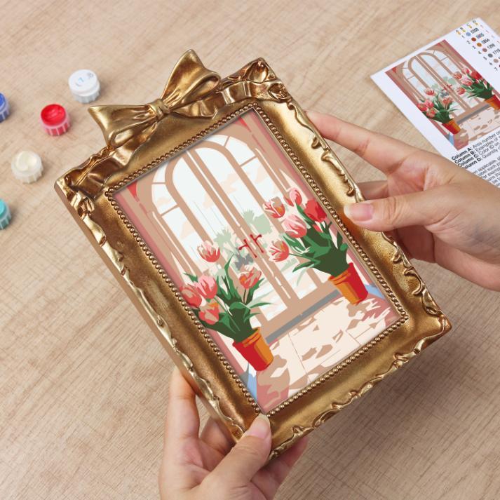 Mini Painting met Fotolijst – Tulpen bij de Deur