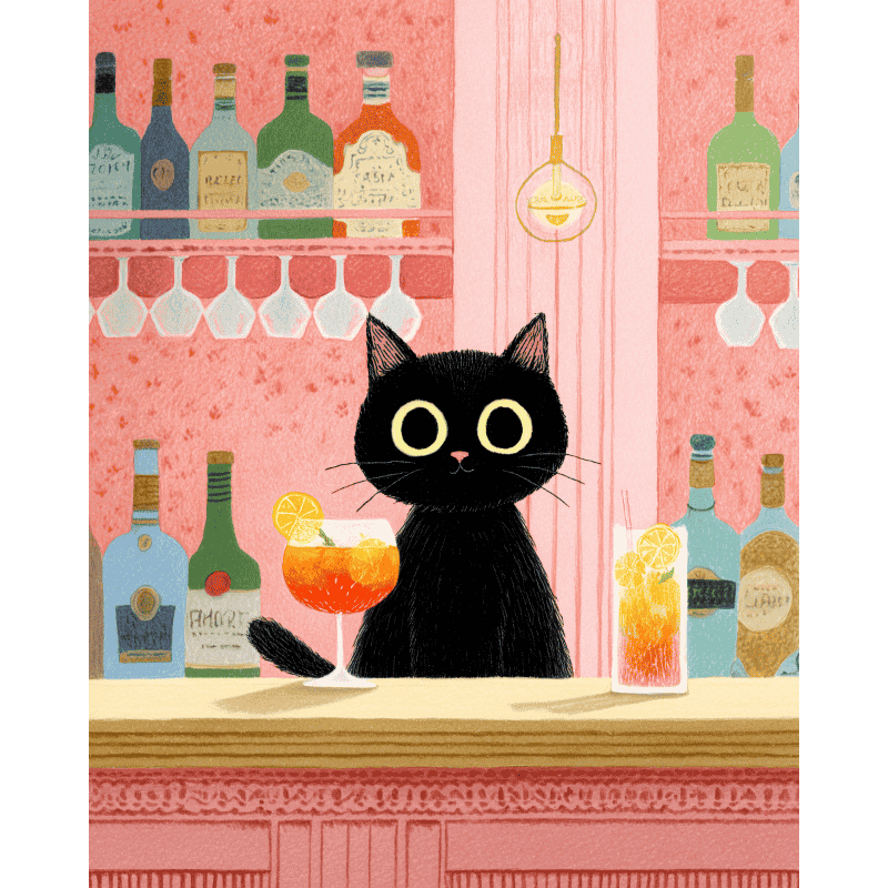 De zwarte kat in de bar