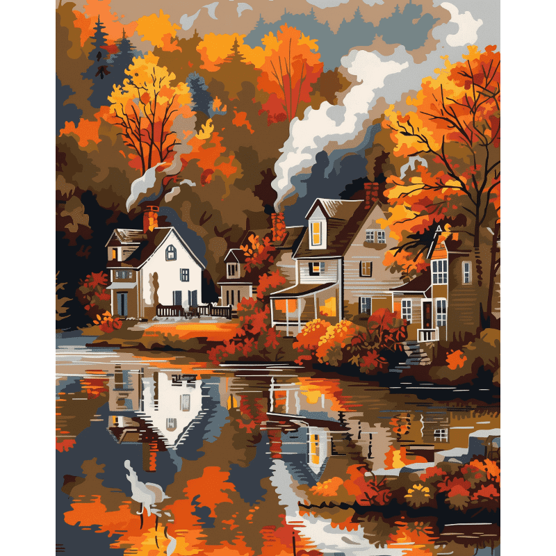 Dorp in de Herfst