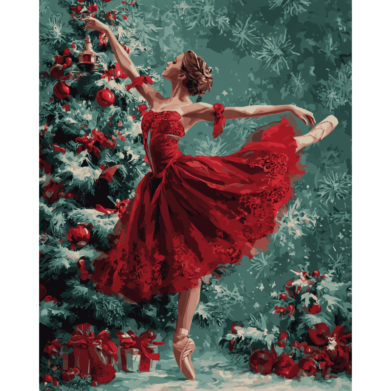 Ballerina in het rood
