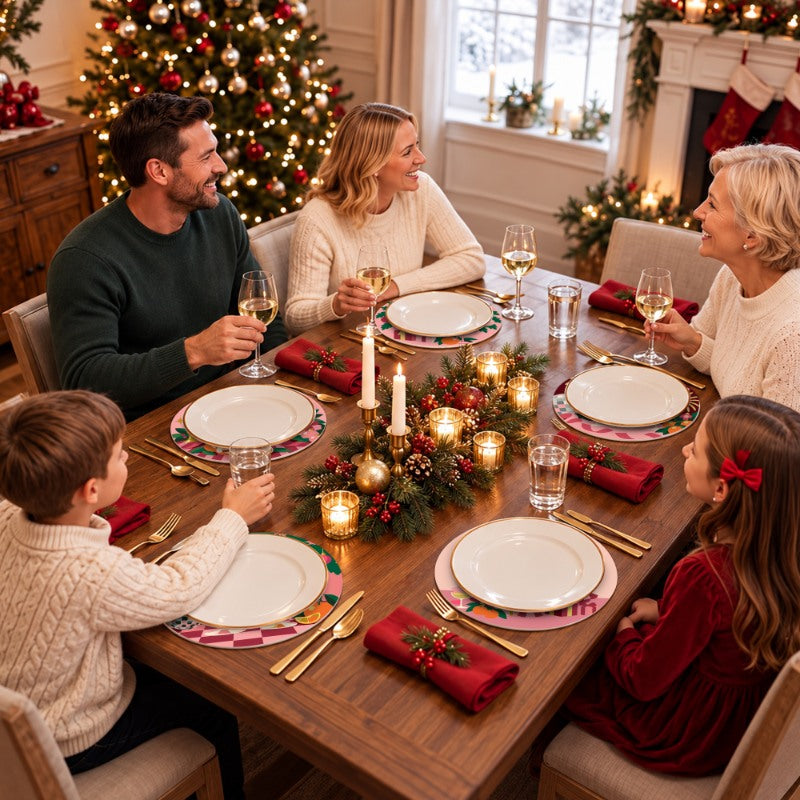 Schilder op Nummer Placemats – Kerst in Roze Set