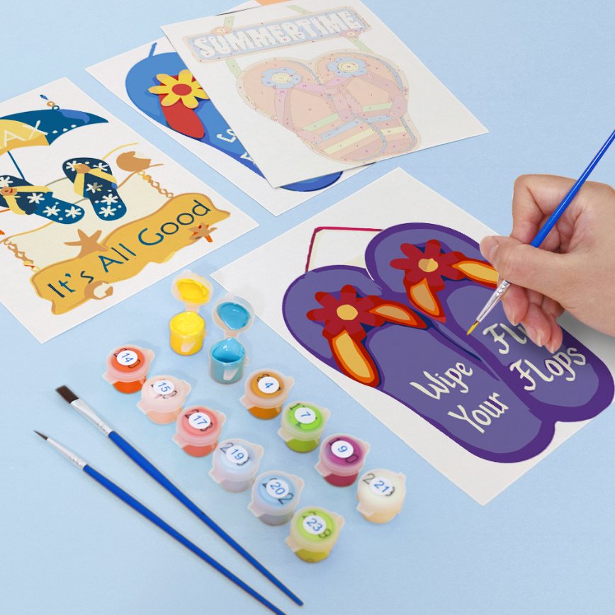 6 Mini Paintings | Zomerse slipper set