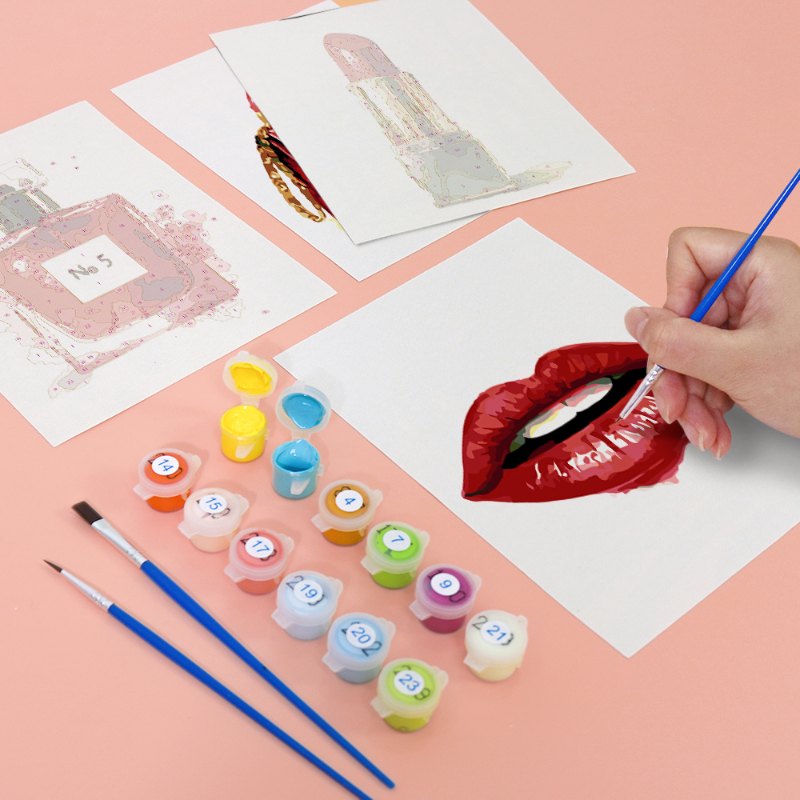 6 Mini Paintings | Red glamour set