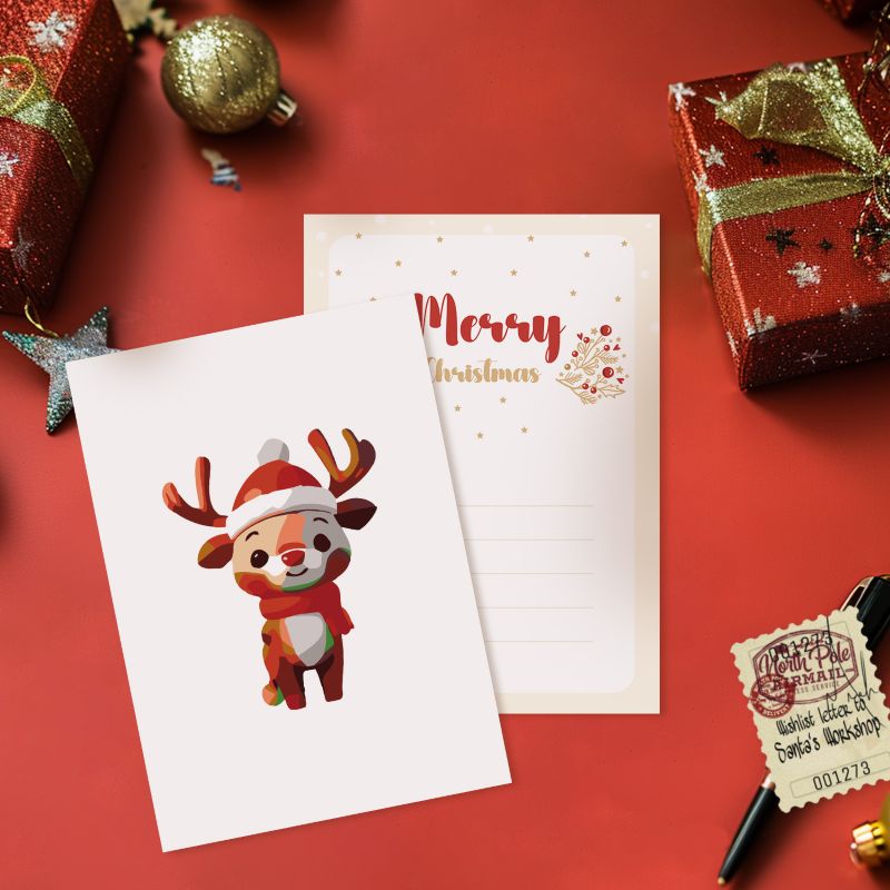 5 Schilderen op Nummer Ansichtkaarten - Kerst set