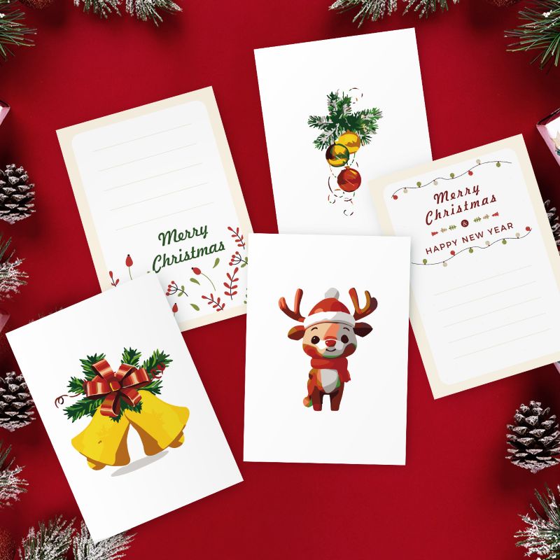 5 Schilderen op Nummer Ansichtkaarten - Kerst set