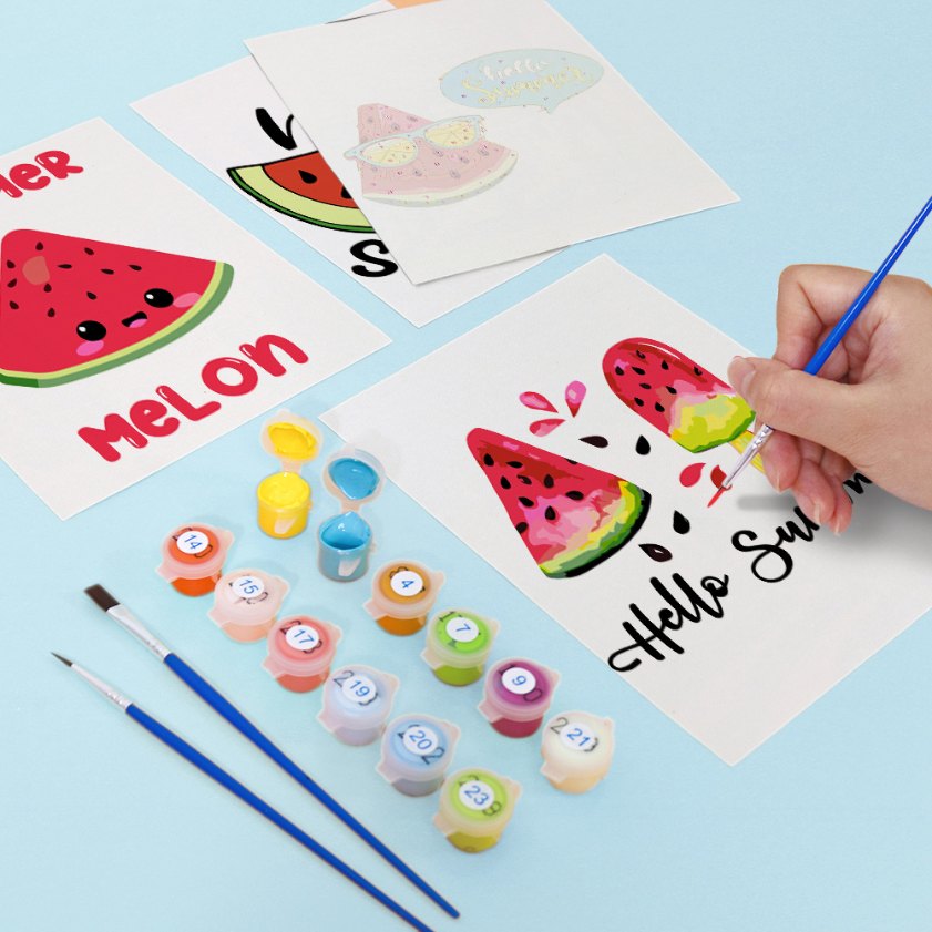 6 Mini Paintings | Summer Melon set