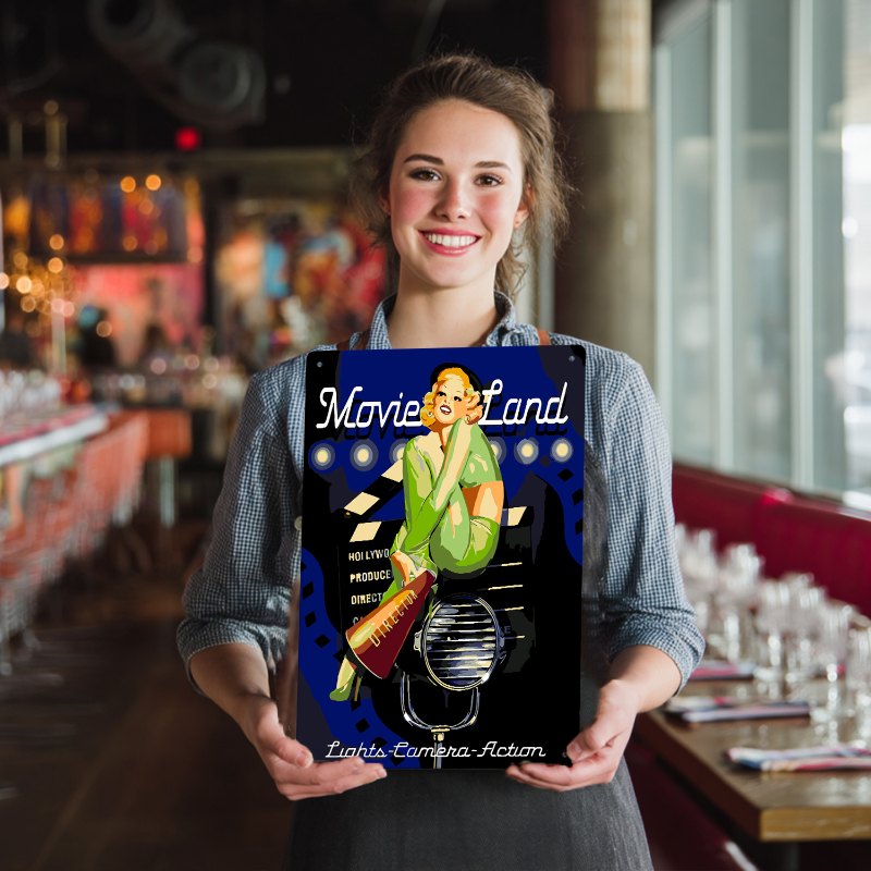 Metalen Schilder op Nummer Poster - Movieland