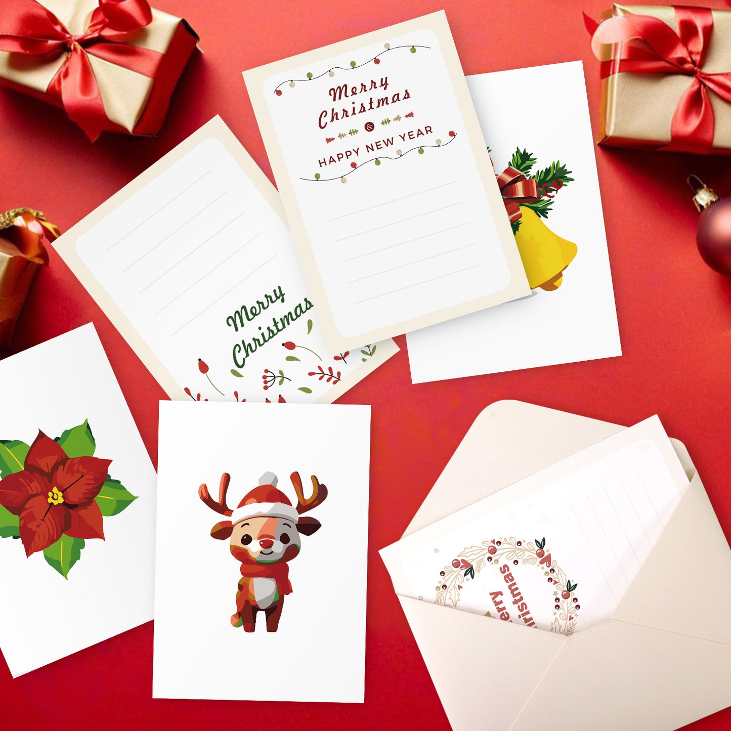 5 Schilderen op Nummer Ansichtkaarten - Kerst set