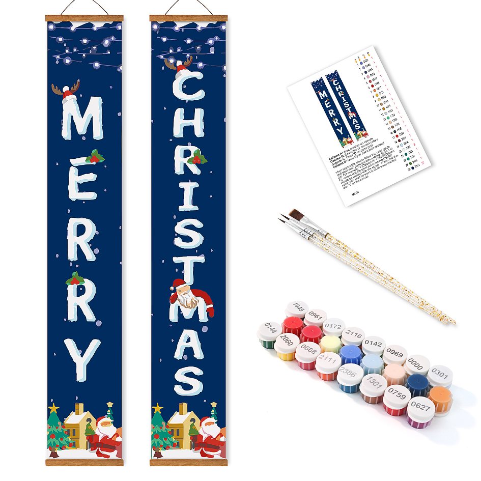 Schilder op Nummer Deurpanelen - Merry Christmas set