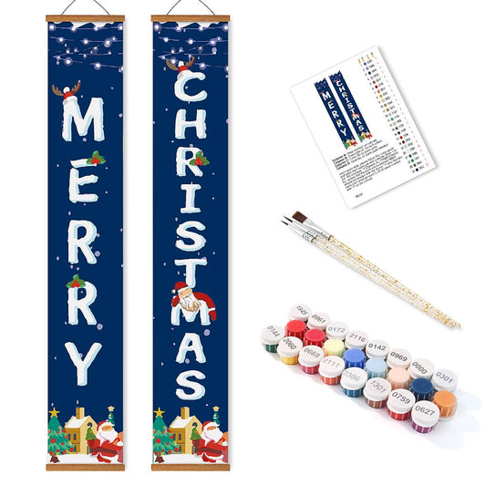 Schilder op Nummer Deurpanelen - Merry Christmas set