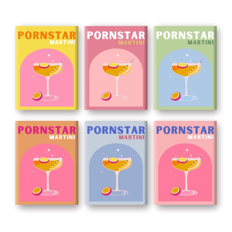 Schilder Op Nummers - 6 Mini Paintings | Passion Fruit Martini Cocktail set