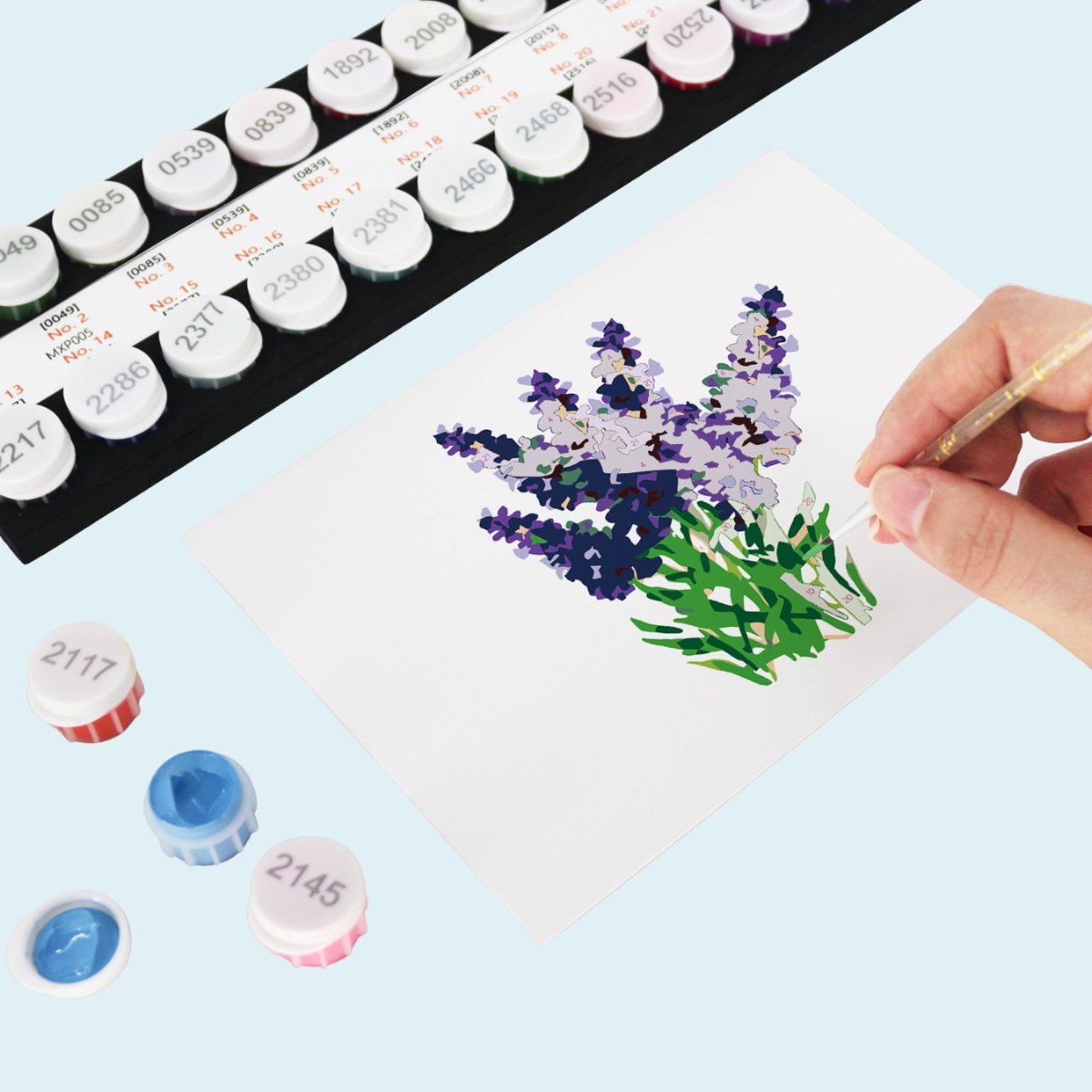5 Schilderen op Nummer Ansichtkaarten - Bloemen set