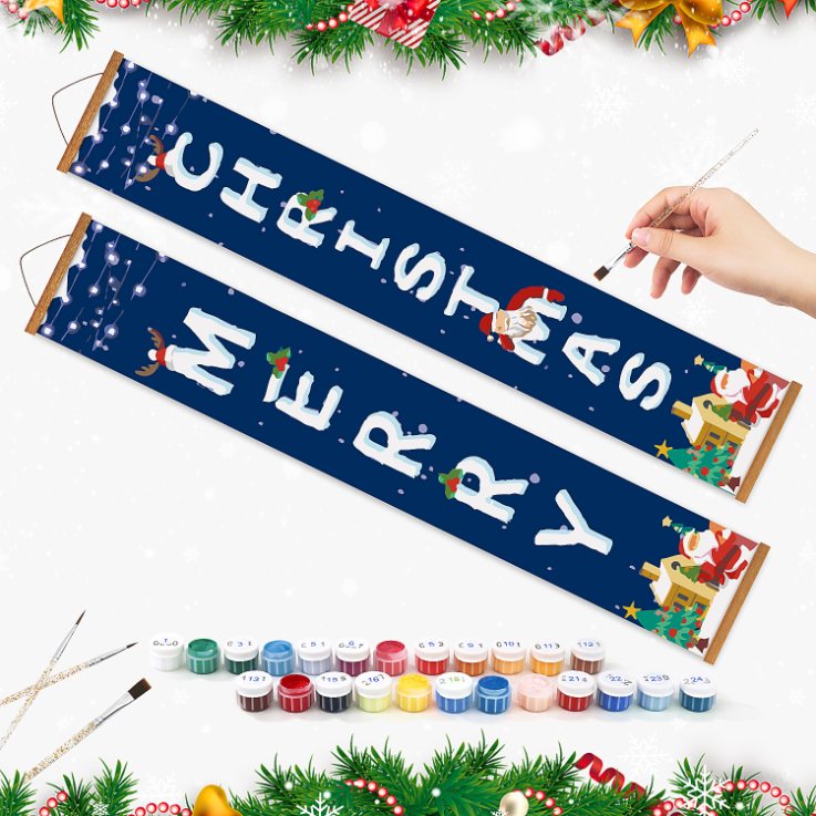 Schilder op Nummer Deurpanelen - Merry Christmas set