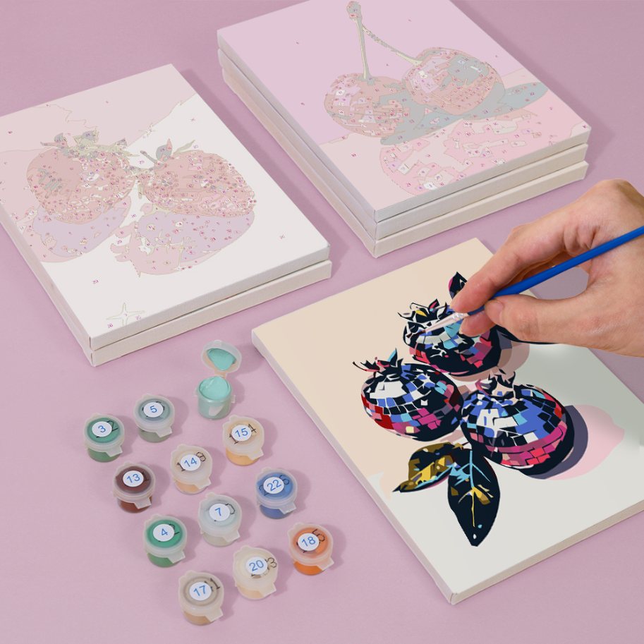 6 Mini Paintings | Disco fruit set