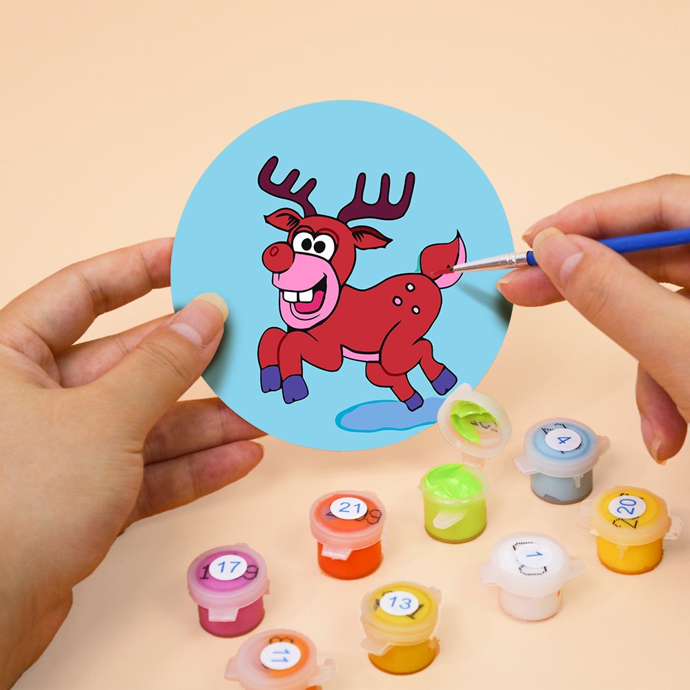 4 Schilder op Nummer Onderzetters - Gekke kerst set