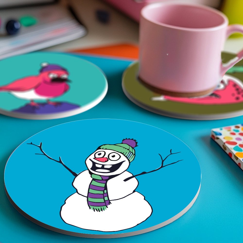 4 Schilder op Nummer Onderzetters - Gekke kerst set