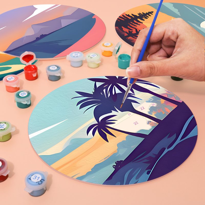 Schilder op Nummer - 6 Placemats | Landschappen set