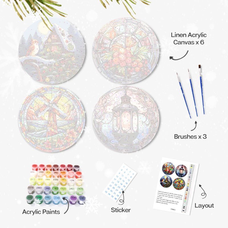 Schilder op Nummer - 4 Placemats | Winter set