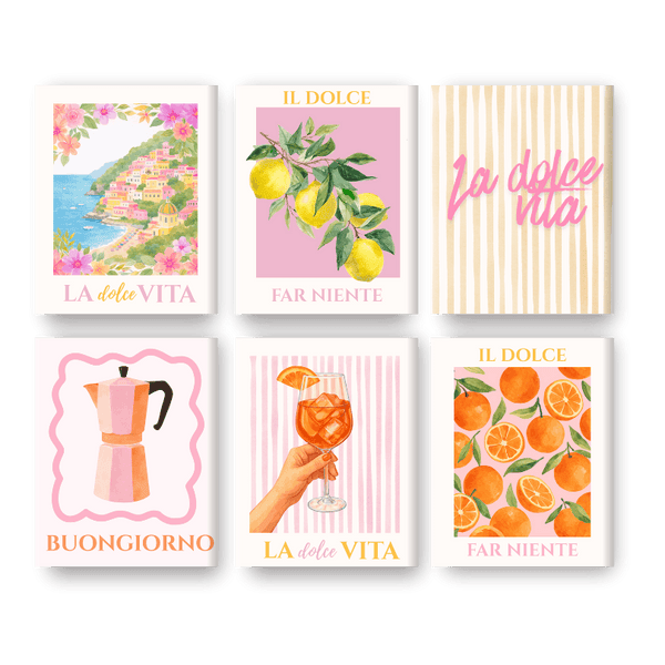 6 Mini Paintings | Roze Dolce Vita Set