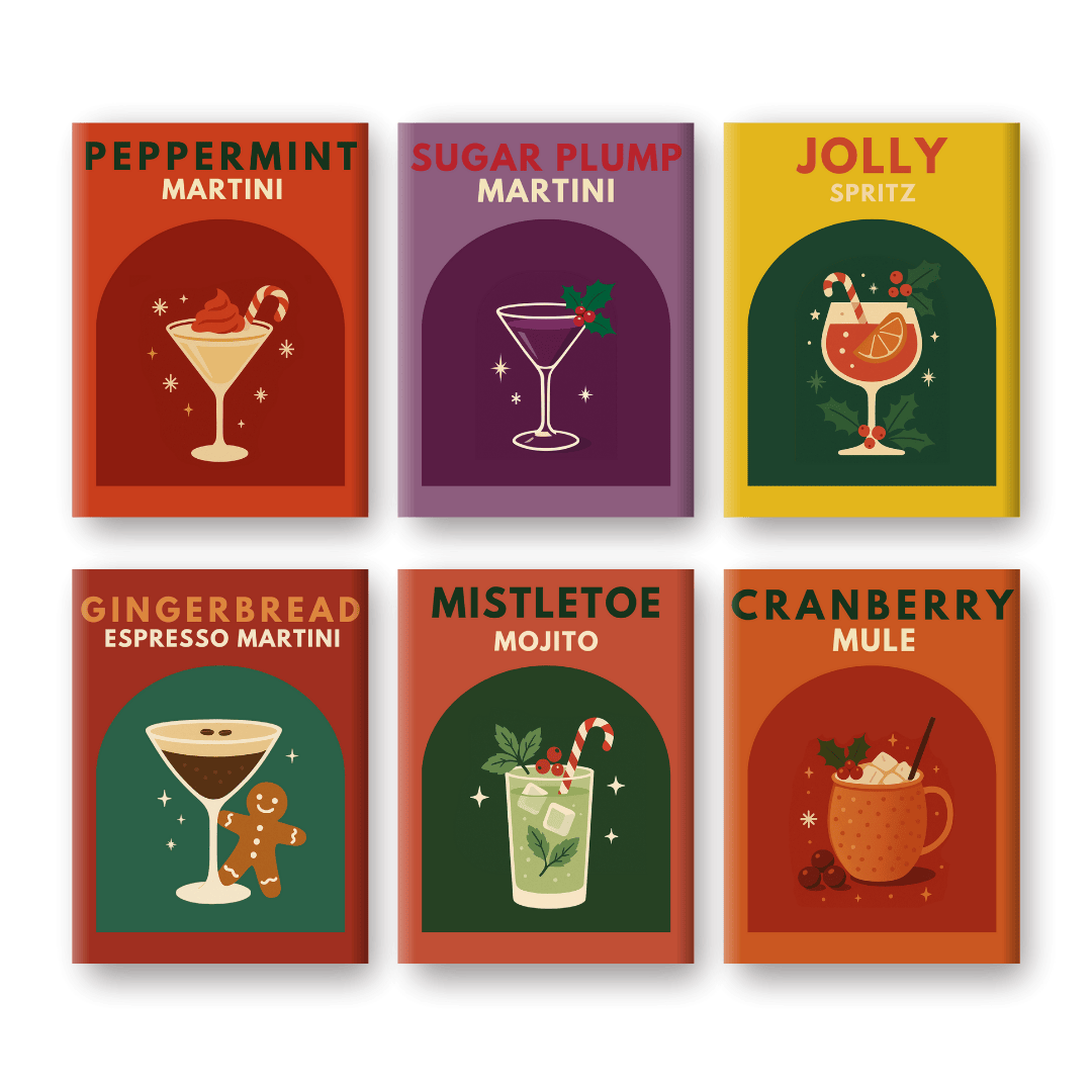 6 Mini Paintings | Kerst Cocktails set