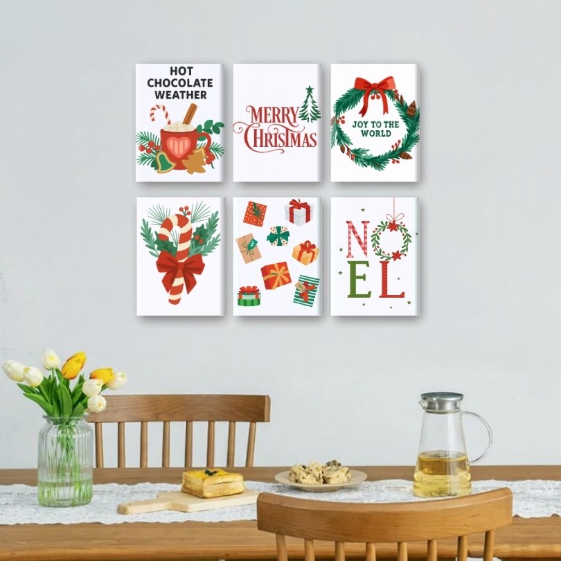 6 Mini Paintings | Christmas Holiday set
