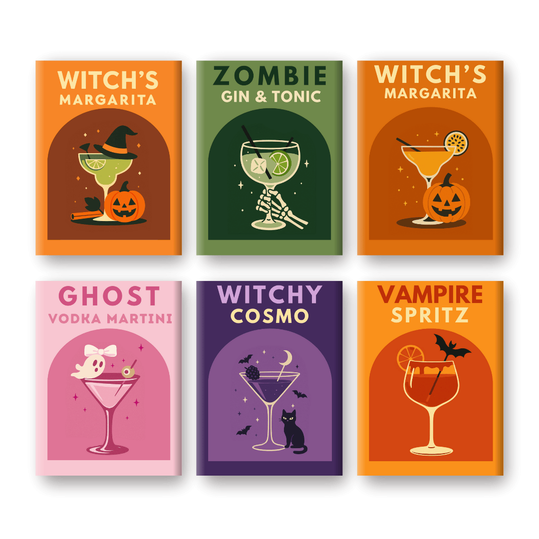 6 Mini Paintings | Halloween Cocktails set