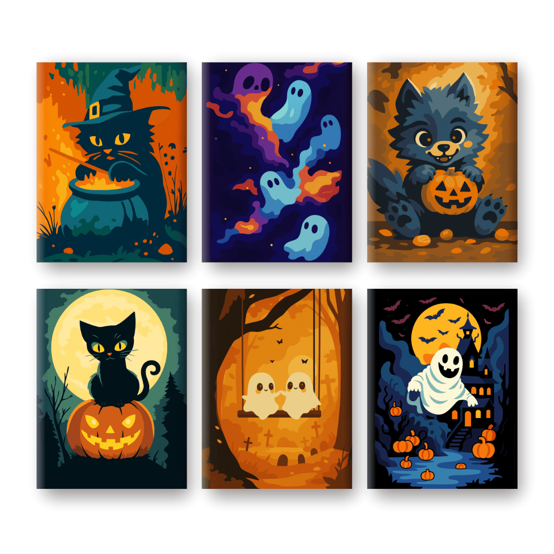 6 Mini Paintings | Halloween Vibes set