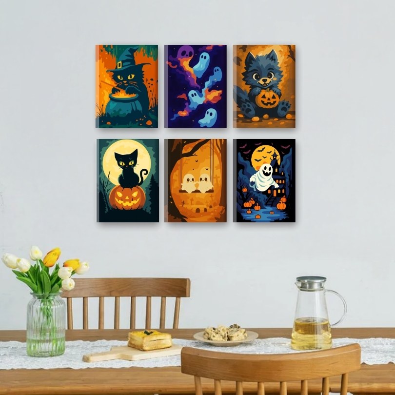 6 Mini Paintings | Halloween Vibes set