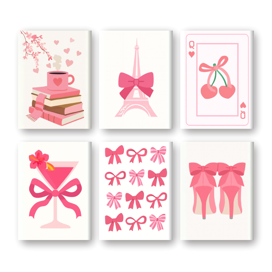 6 Mini Paintings | Pink Vibes Set