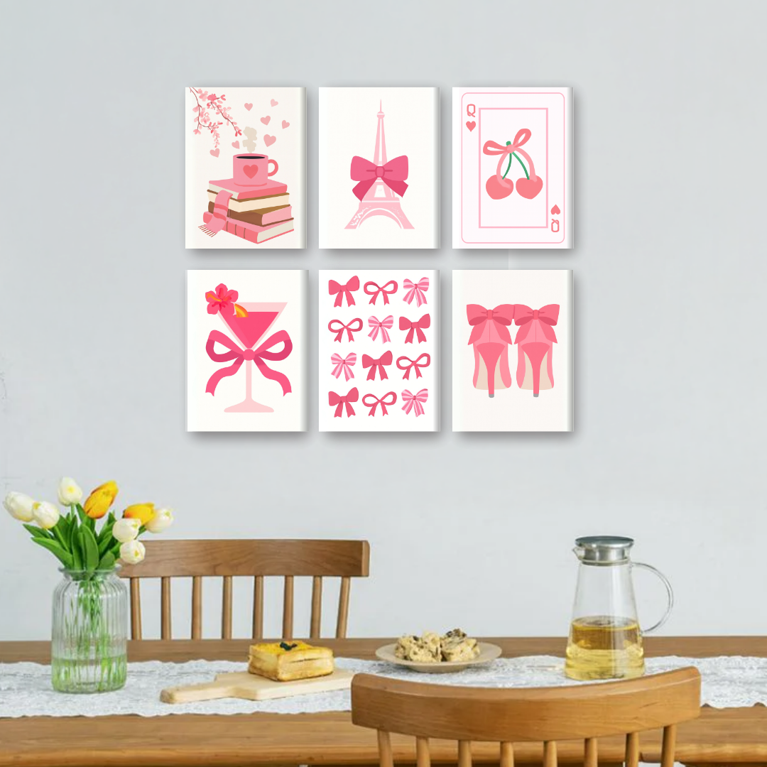 6 Mini Paintings | Pink Vibes Set