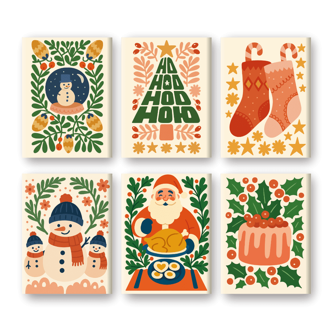 6 Mini Paintings | Prachtig Kerst Set