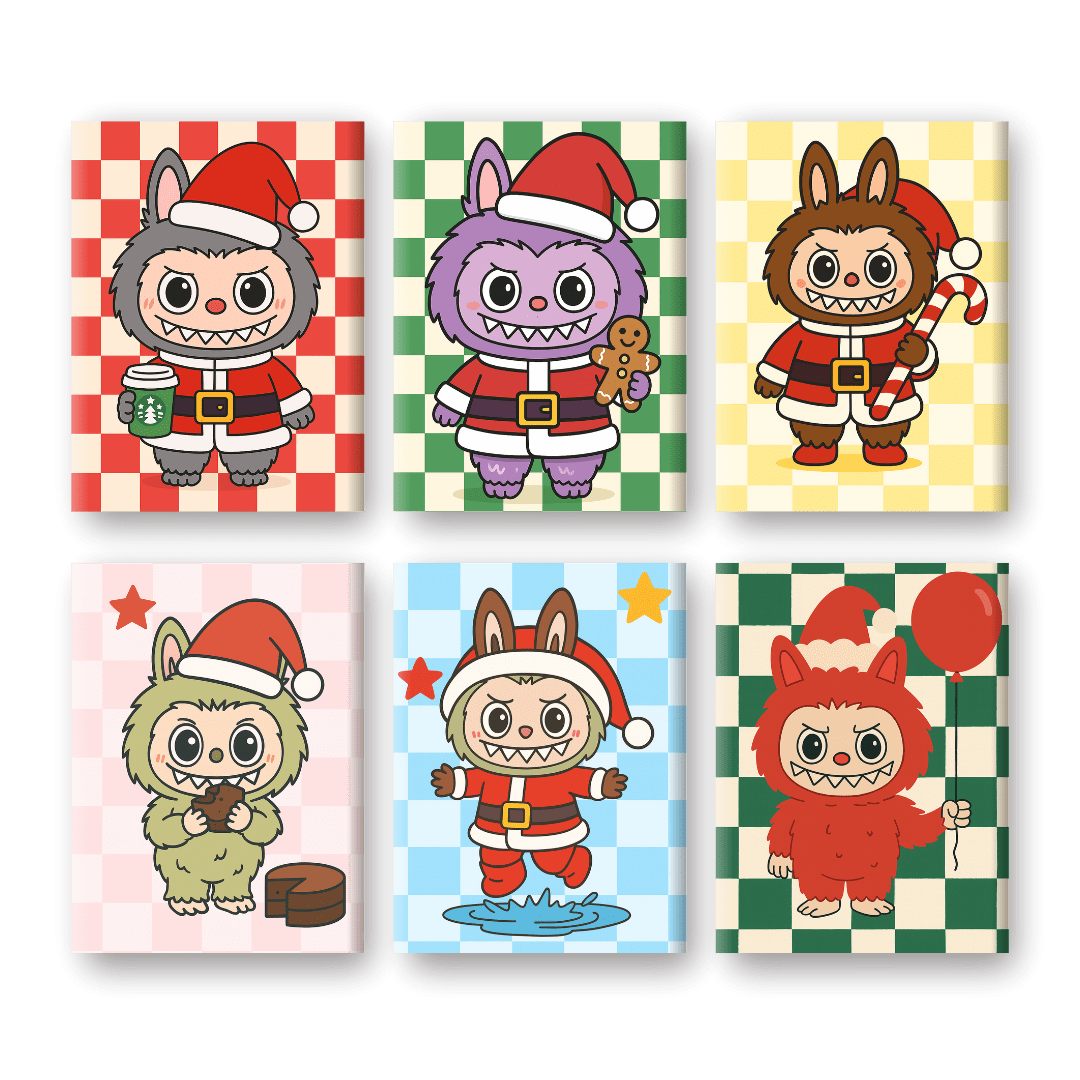 6 Mini Paintings | Kerst Poppen Set