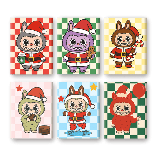 6 Mini Paintings | Kerst Poppen Set
