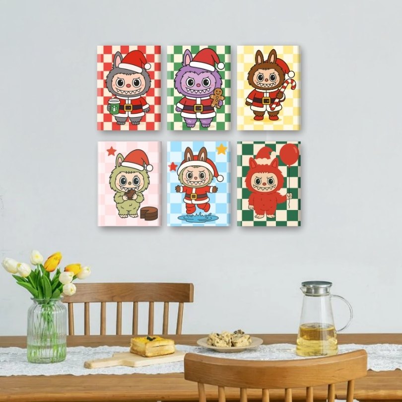6 Mini Paintings | Kerst Poppen Set
