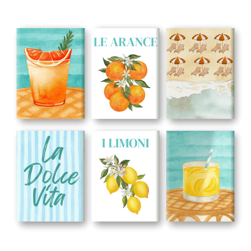 6 Mini Paintings | Citrus & Zee set