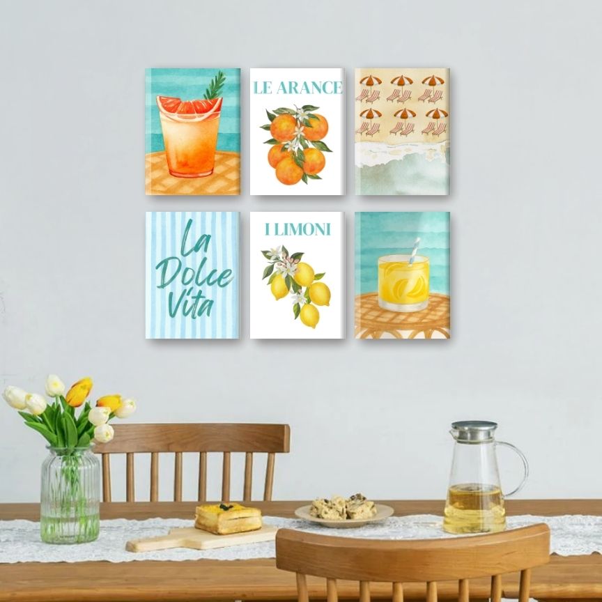 6 Mini Paintings | Citrus & Zee set Mockup