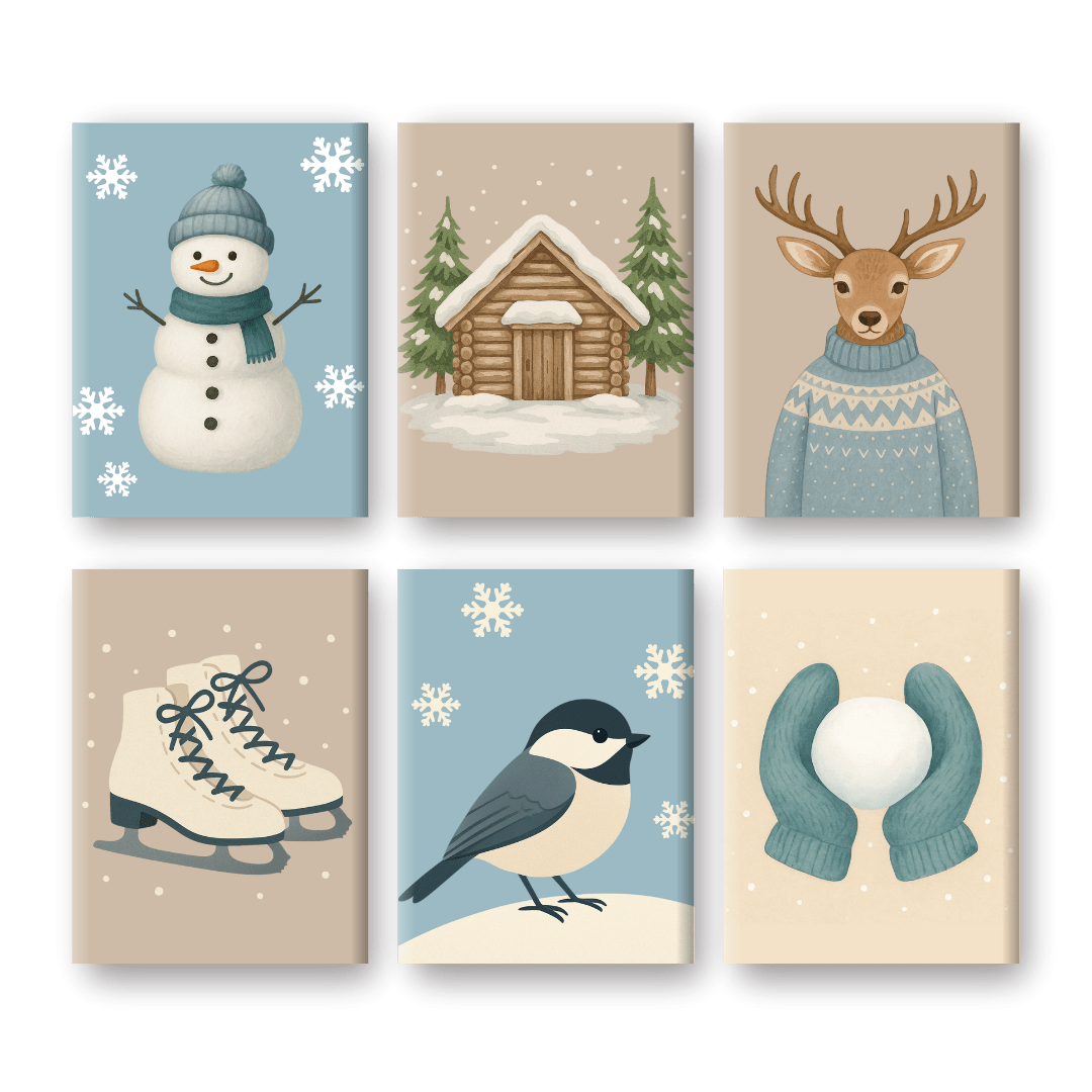 6 Mini Paintings | Koude Winter Set