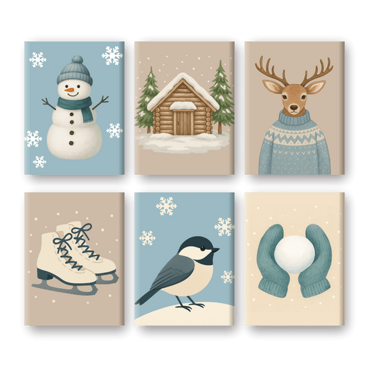 6 Mini Paintings | Koude Winter Set