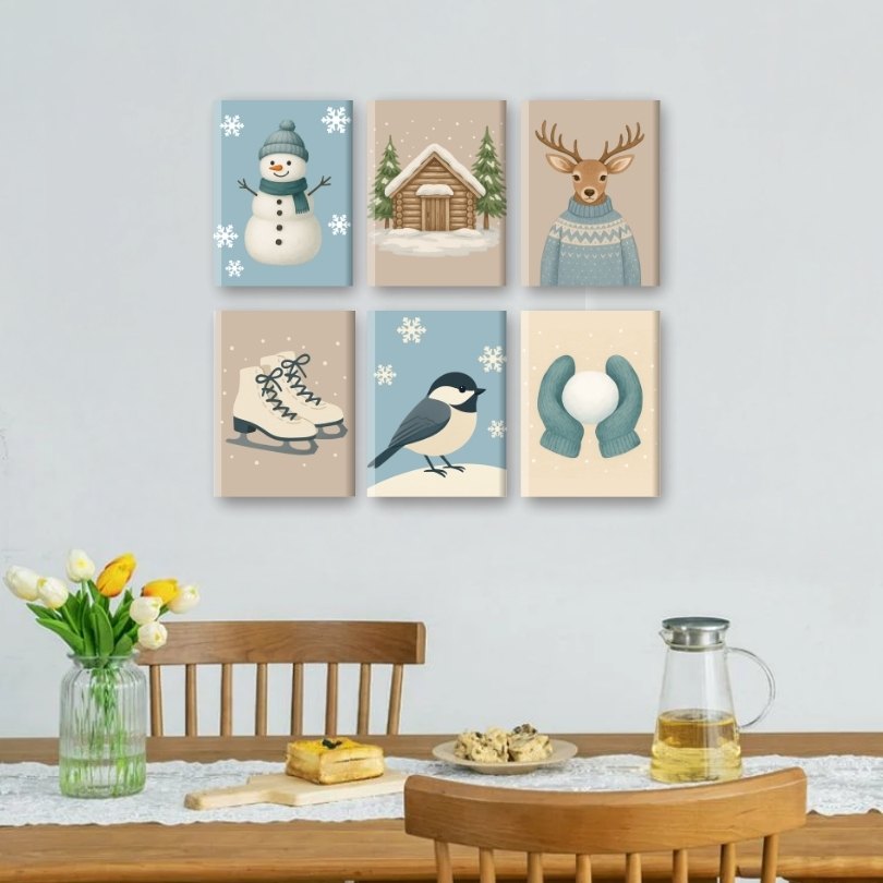 6 Mini Paintings | Koude Winter Set