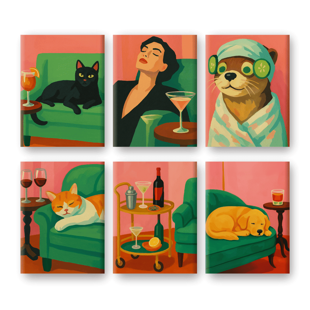 6 Mini Paintings | Cozy Vibes Set