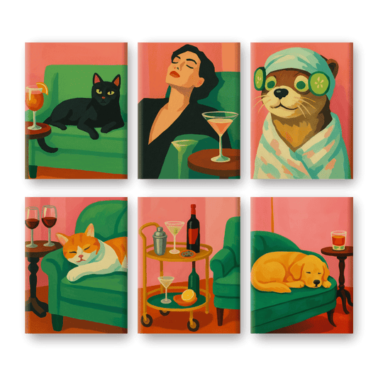 6 Mini Paintings | Cozy Vibes Set