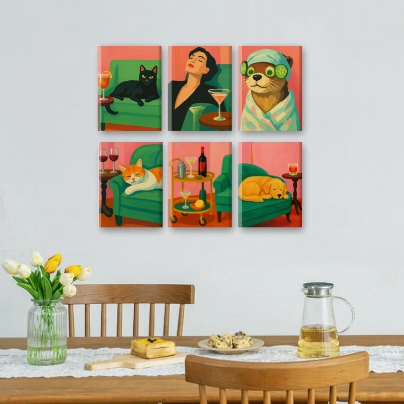 6 Mini Paintings | Cozy Vibes Set