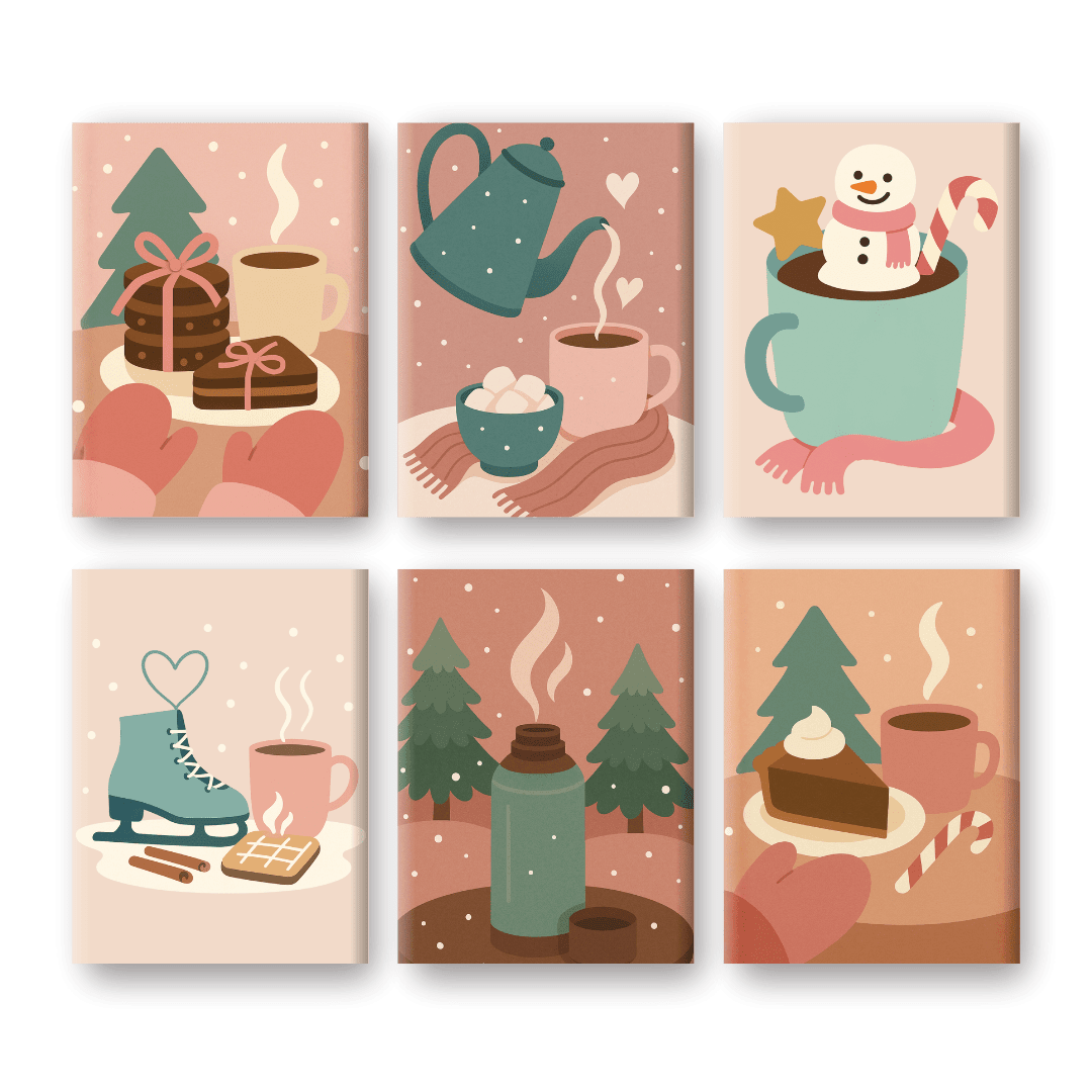 6 Mini Paintings | Cozy Winter Set