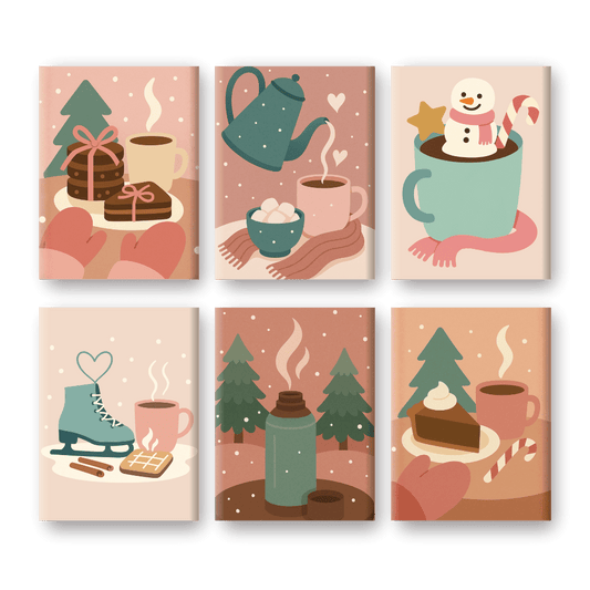6 Mini Paintings | Cozy Winter Set