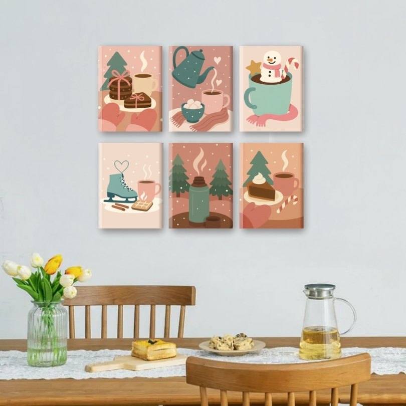 6 Mini Paintings | Cozy Winter Set