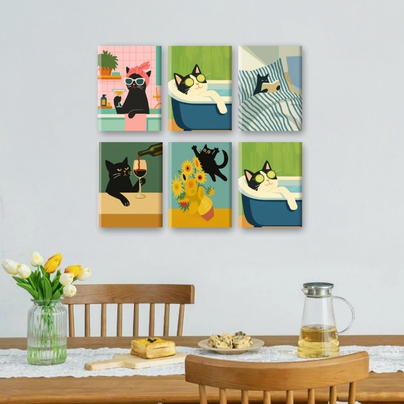 6 Mini Paintings | Gekke Kat Set