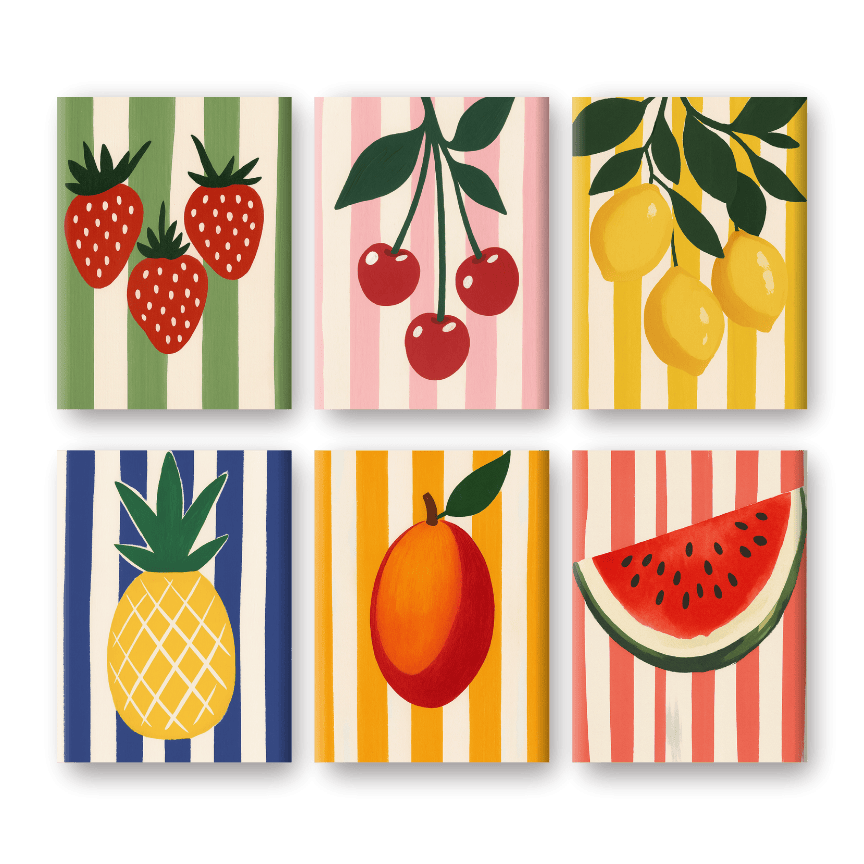 6 Mini Paintings | Fruit set