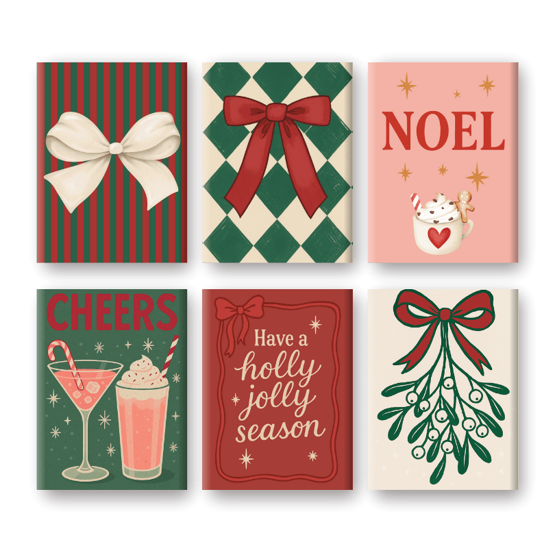 6 Mini Paintings | Vrolijk kerst set